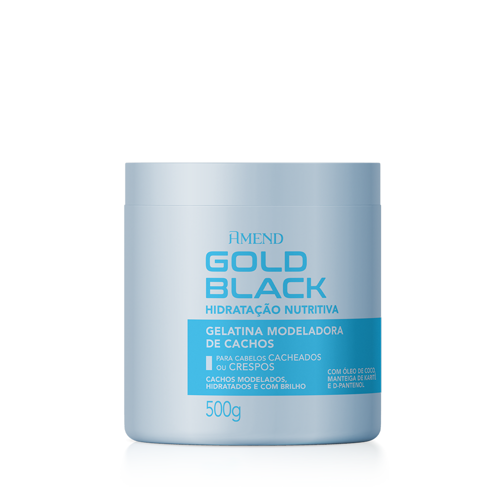 Gelatina Modeladora de Cachos Amend Gold Black Hidratação Nutritiva image number 2
